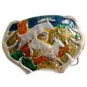 1977 Deer In Woods Belt Buckle 5714 by Bergamont