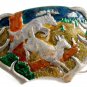 1977 Deer In Woods Belt Buckle 5714 by Bergamont