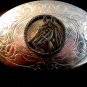 Horse two tone belt buckle with rope design