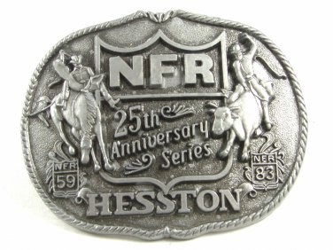 1983 National Finals Rodeo NFR 25th Anniversary Belt Buckle By Hesston 121614