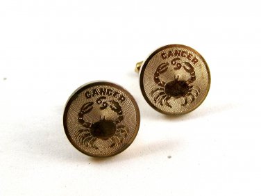 Goldtone Cancer Crab 69 Cufflinks by Destino