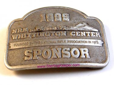 1999 National Rifle Association NRA Whittington Center Sponsor Belt Buckle