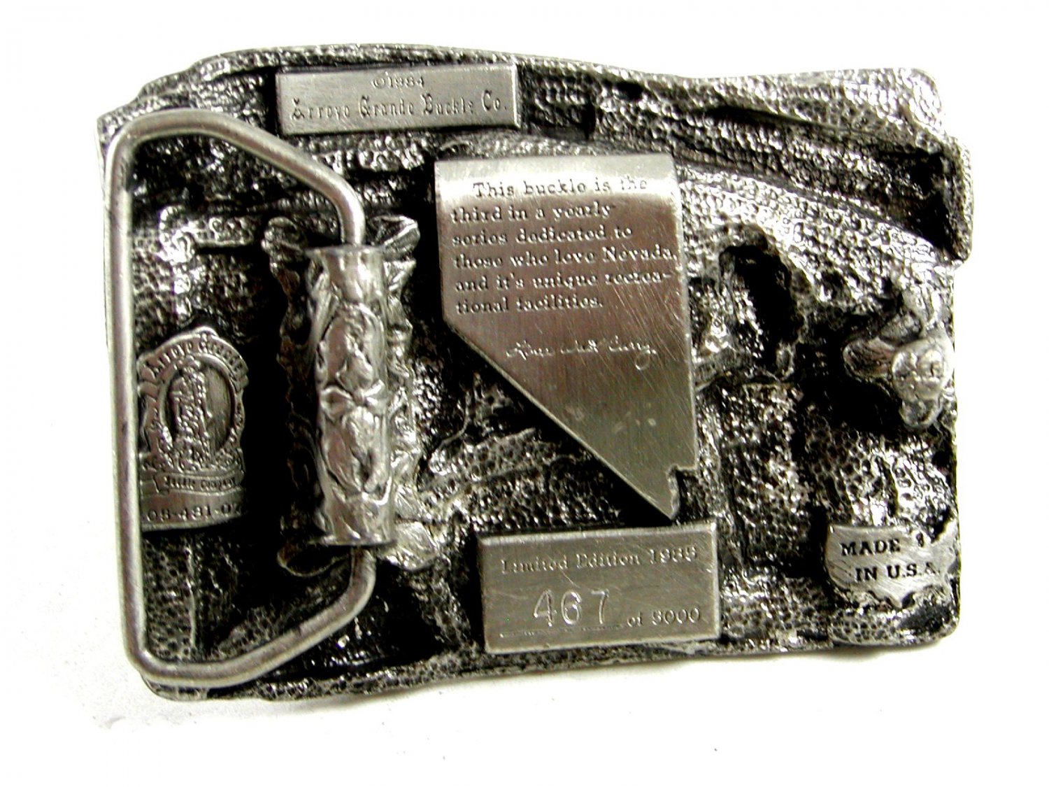 1985 Nevada Comemorative Belt Buckle by Arroyo Grande 102214