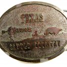 1973 Texas Cattle Country Nutrena Feedsl Belt Buckle By Wyoming Studio Arts