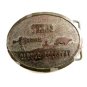 1973 Texas Cattle Country Nutrena Feedsl Belt Buckle By Wyoming Studio Arts