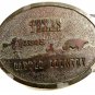 1973 Texas Cattle Country Nutrena Feedsl Belt Buckle By Wyoming Studio Arts