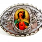 Sacred Heart of Mary Belt Buckle Unmarked