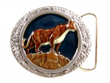 1986 Cougar Enameled Belt Buckle 51514 by Bergamot