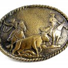 Cowboy Western Cattle Drive Roping Belt Buckle 82014
