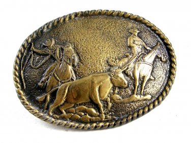 Cowboy Western Cattle Drive Roping Belt Buckle 82014