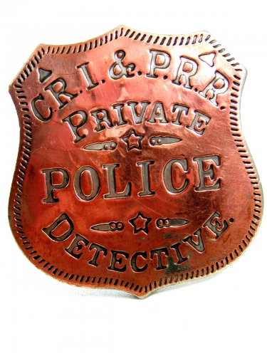 C.R.I. & P.R.R. Private Police Detective Badge 6914