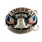 1986 America Let Freedom Ring Enameled Belt Buckle Siskiyou 62614