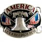 1986 America Let Freedom Ring Enameled Belt Buckle Siskiyou 62614