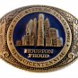 1986 Travis Collectors Society Texas Sesqicentennial Houston Proud Belt Buckle