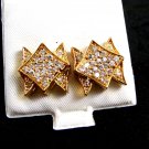 Goldtone CZs Pierced Studs Earrings 12092013xx