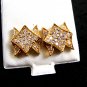 Goldtone CZs Pierced Studs Earrings 12092013xx