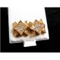 Goldtone CZs Pierced Studs Earrings 12092013xx