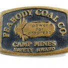 1981 Solid Brass Peabody Coal Co. Camp Mines Belt Buckle 10302013