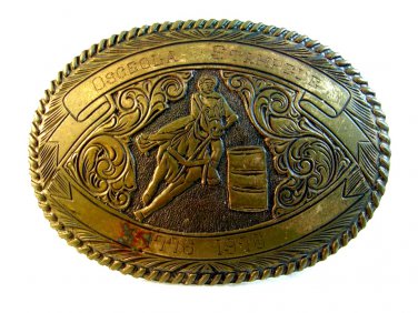 1776 - 1976 Osceola Stampede Rodeo Barrel Racing Crumrine Belt Buckle