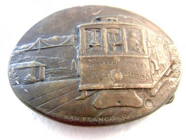 San Francisco Trolley Car O'Farrell Jones & Hyde Streets Belt Buckle