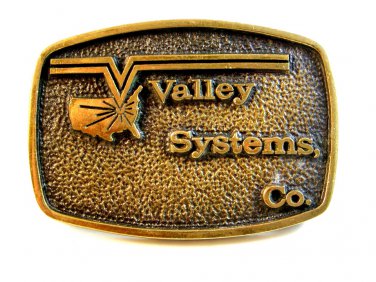 1978 Solid Brass Valley Systems Co. Belt Buckle by BTS