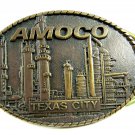Amoco Texas City Solid Brass Belt Buckle Made In USA 102014