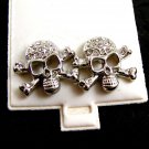 Larger Skull CZs Pierced Studs Earrings 12092013ty