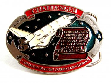 Challenger Jan 28 1986 Commemorating Heroes Belt Buckle 12022013