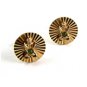 Goldtone Green Buddha Cufflinks 04222014 Unsigned