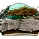 1987 RV Camper Motorhome Enameled Belt Buckle by Siskiyou