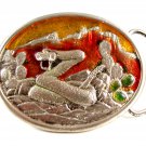 Coiled Rattle Snake Enameled Belt Buckle by Kolcaco