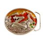 Coiled Rattle Snake Enameled Belt Buckle by Kolcaco