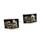 Silvertone Train Locomotive Smoke Stack Cufflinks by Shield