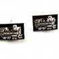 Silvertone Train Locomotive Smoke Stack Cufflinks by Shield
