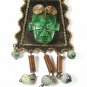 Mexican Copper Green Stones Native 20" Chain Dangley Necklace Unmarked 72215