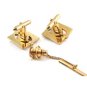 Signed Goldtone Shell Cameo of Greek / Roman Warrior Cufflinks & Tie Tac