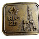 True Vinage Shell Oil Rig 25 Belt Buckle By RJ 102314
