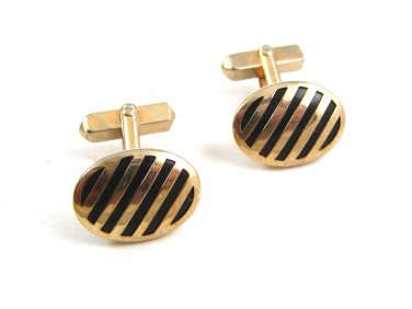 Goldtone & Red Cufflinks 04212014 by Swank