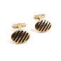 Goldtone & Red Cufflinks 04212014 by Swank