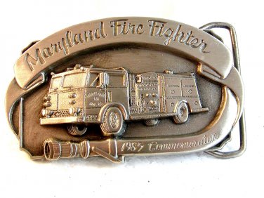1985 Commemorative Maryland Fire Fighter Belt Buckle