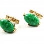 Goldtone & Light Green Cufflinks