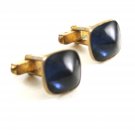 Goldtone & Blue Cufflinks by Swank