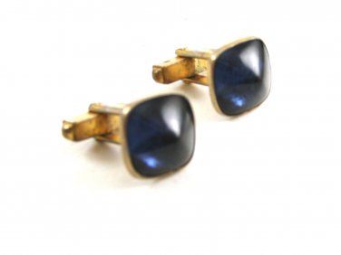 Goldtone & Blue Cufflinks by Swank