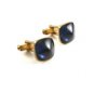 Goldtone & Blue Cufflinks by Swank