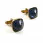 Goldtone & Blue Cufflinks by Swank