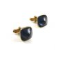 Goldtone & Blue Cufflinks by Swank