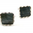 Silvertone & Grey Brownish Cufflinks 04222014 Unsigned