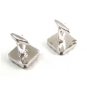 Silvertone & Grey Brownish Cufflinks 04222014 Unsigned