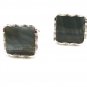 Silvertone & Grey Brownish Cufflinks 04222014 Unsigned