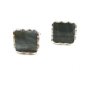Silvertone & Grey Brownish Cufflinks 04222014 Unsigned
